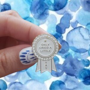 Only Cried A Little | YAY | White Enamel Pin | Fanny Pack Pin | Backpack Pin